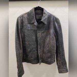 Prada unisex leather bomber style jacket